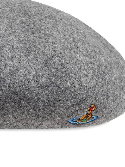 Vivienne Westwood logo embroidered beret - Grey