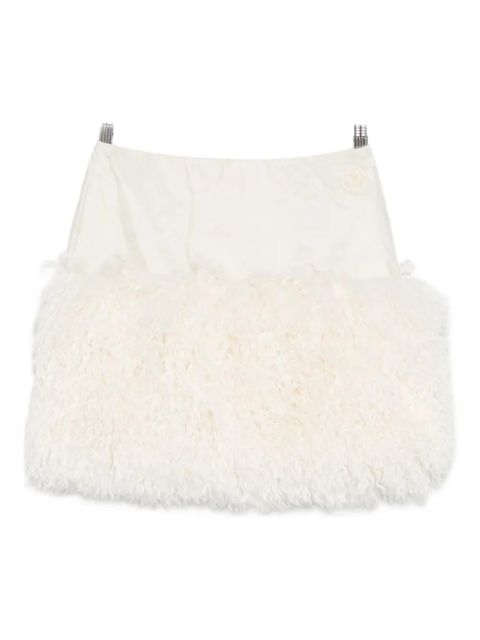 Moncler fluffy-trim skirt - Neutrals