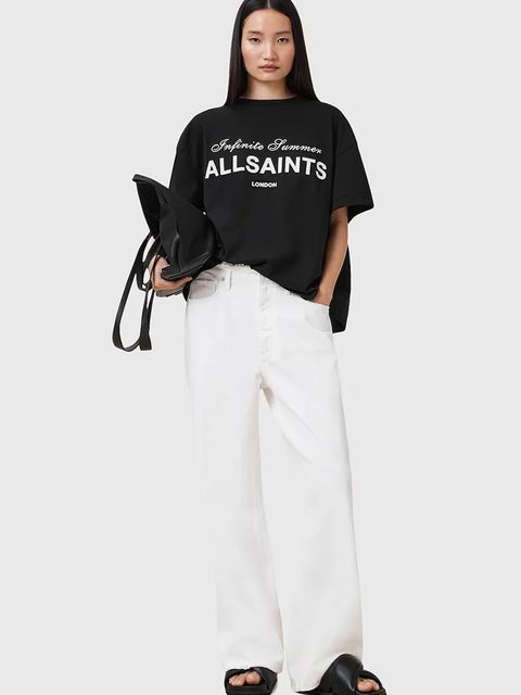 AllSaints t-shirt bawełniany AVRI damski kolor czarny W095JC
