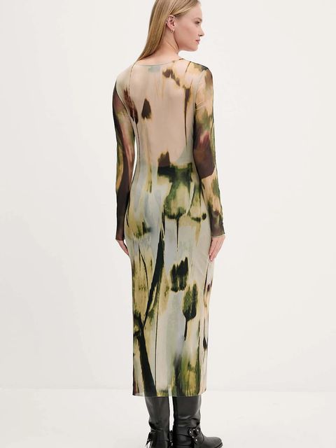 Desigual sukienka GODIVA kolor zielony maxi prosta 25WWVK41 - zdjęcie produktu nr 2