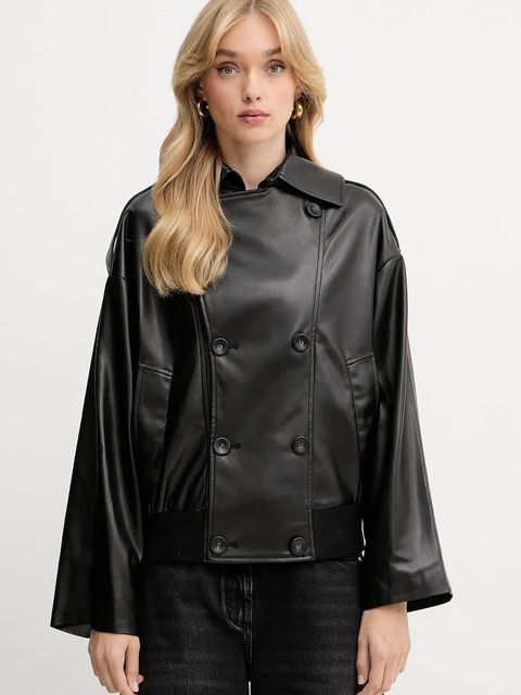 Silvian Heach kurtka MELENDEZ kolor czarny przejściowa oversize GPA25172GB - zdjęcie produktu nr 1