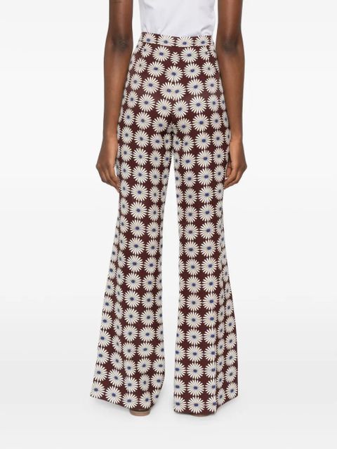 SANDRO floral-print palazzo pants - Brown