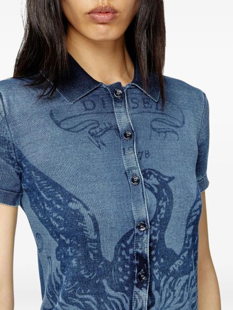 Diesel M-Fenny denim short-sleeve shirt - Blue