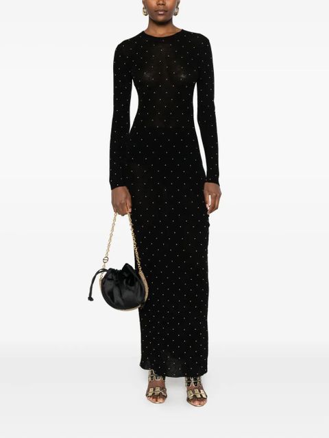 Rabanne bead-embellished long-sleeve maxi dress - Black - zdjęcie produktu nr 2