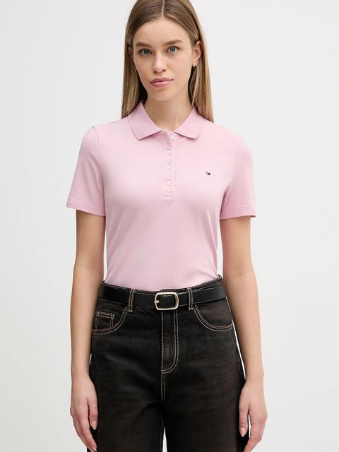 Tommy Hilfiger polo damski kolor różowy WW0WW43225 - zdjęcie produktu nr 1