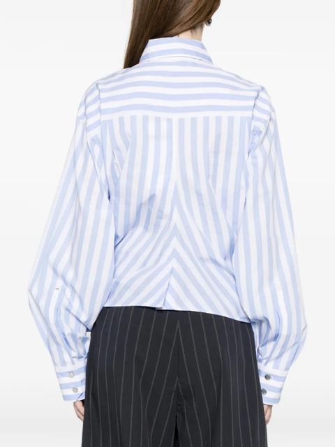 Sportmax Palmizi striped knotted shirt - Blue
