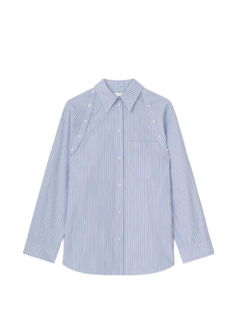 Nanushka button-off-shoulder striped shirt - Blue - zdjęcie produktu nr 1