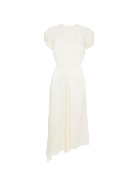 Victoria Beckham Twist Shoulder asymmetric-hem midi dress - White - zdjęcie produktu nr 1
