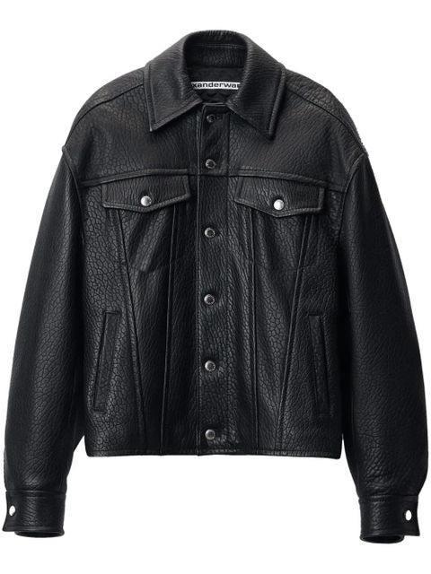 Alexander Wang curved-sleeve leather jacket - Black - zdjęcie produktu nr 1