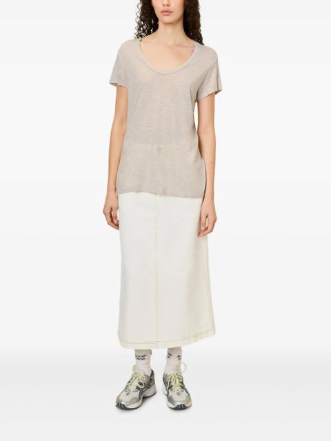 American Vintage Jacksonville scoop neck T-shirt - Neutrals