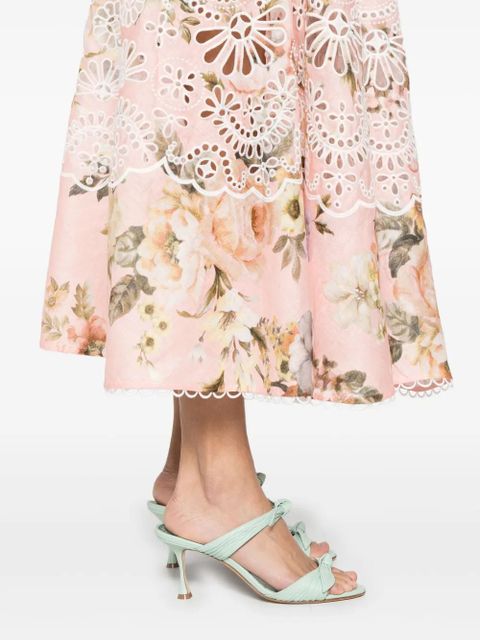 ZIMMERMANN Acacia Broderie midi dress - Pink