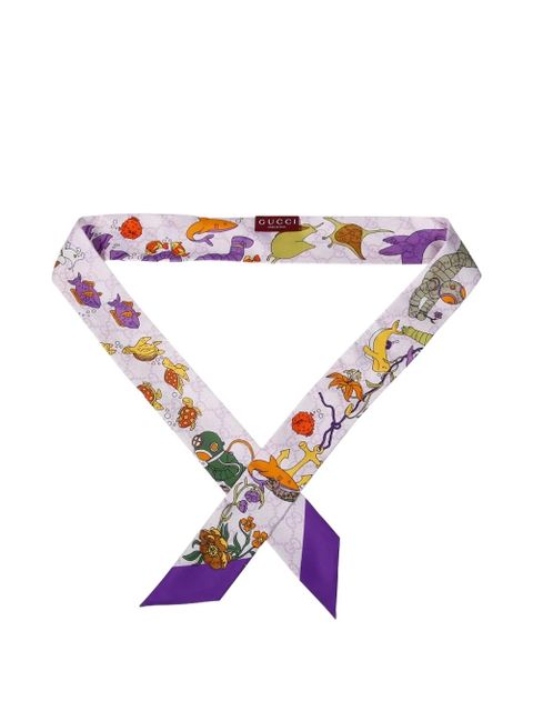 Gucci floral-print scarf - Purple - zdjęcie produktu nr 1