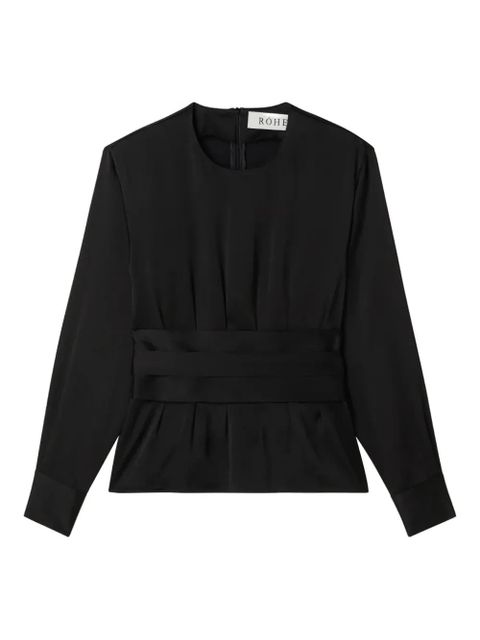 Róhe pleated belted top - 1 BLACK - zdjęcie produktu nr 1