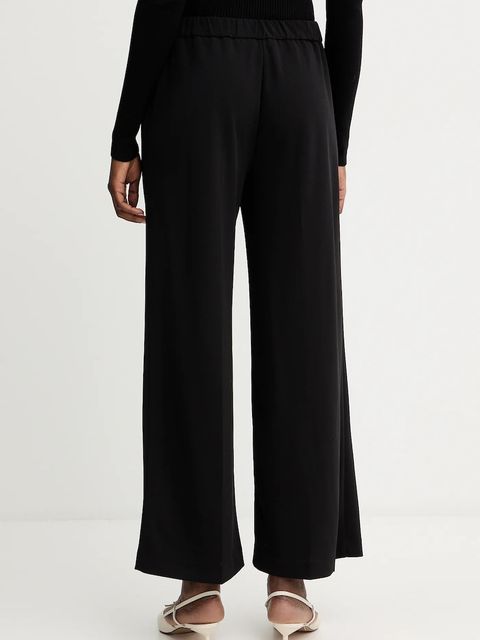 Liu Jo spodnie damskie kolor czarny szerokie high waist MF5260 J1930