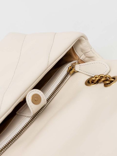 Pinko torebka skórzana kolor biały 100038.A0F2