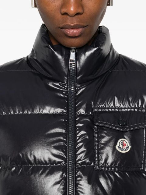 Moncler padded knitted-panels jacket - Blue