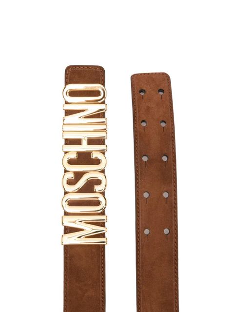 Moschino logo-plaque leather belt - Brown - zdjęcie produktu nr 2