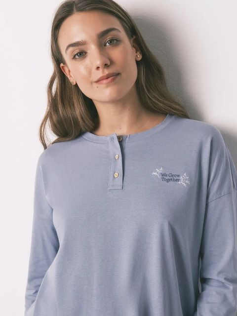 women'secret komplet piżamowy bawełniany damska kolor niebieski bawełniana 3592478