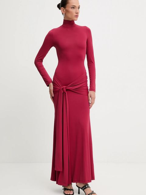 Bardot sukienka ALIX kolor bordowy maxi dopasowana 59467DB - zdjęcie produktu nr 1