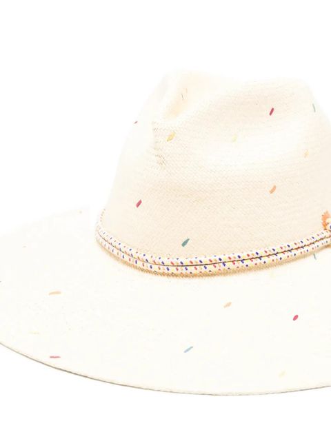 ZIMMERMANN embroidered panama hat - Neutrals