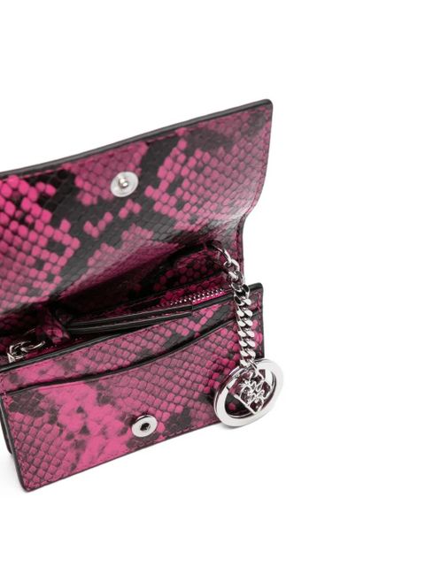 GANNI snakeskin charm cardholder - Pink