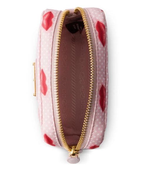 Prada logo-detail make up bag - Pink