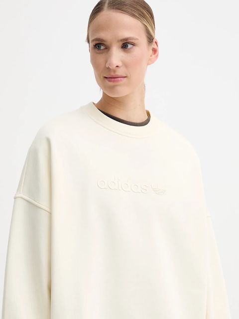 adidas Originals bluza Essentials damska kolor beżowy gładka JW1016