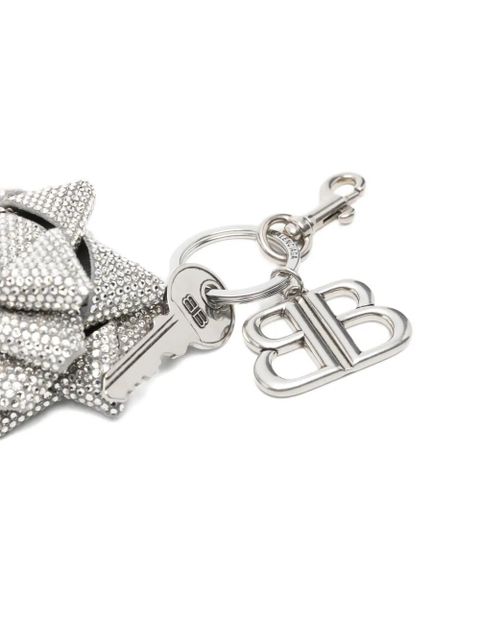 Balenciaga gifting bow keyring - Silver
