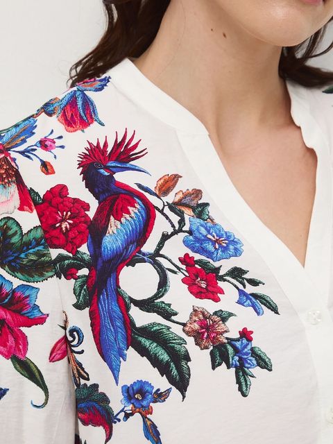 Medicine bluzka damska kolor beżowy wzorzysta