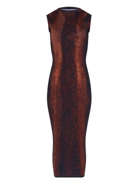 Jean Paul Gaultier python-printed midi dress - Brown - zdjęcie produktu nr 1