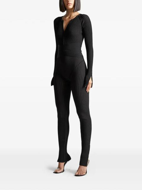 Manière De Voir ribbed knit tie jumpsuit - Black - zdjęcie produktu nr 2
