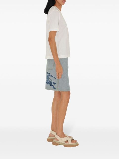 Burberry logo-embroidered cotton T-shirt - Neutrals - zdjęcie produktu nr 2