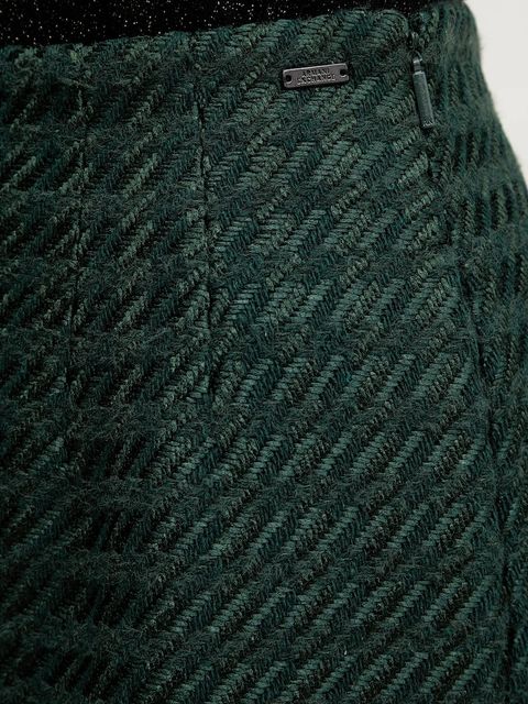 Armani Exchange szorty z domieszką wełny damskie kolor zielony gładkie high waist XW000718 AF16208