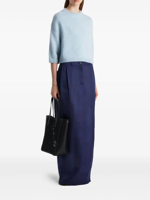 KHAITE Sabina crew-neck cropped sweater - Blue - zdjęcie produktu nr 2