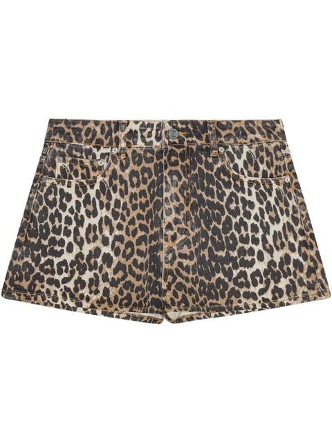 GANNI leopard-print shorts - Black - zdjęcie produktu nr 1