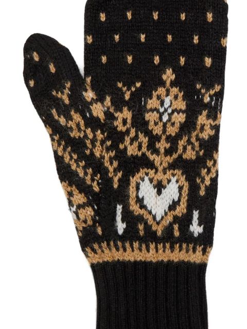 KHAITE fair isle gloves - Black - zdjęcie produktu nr 2