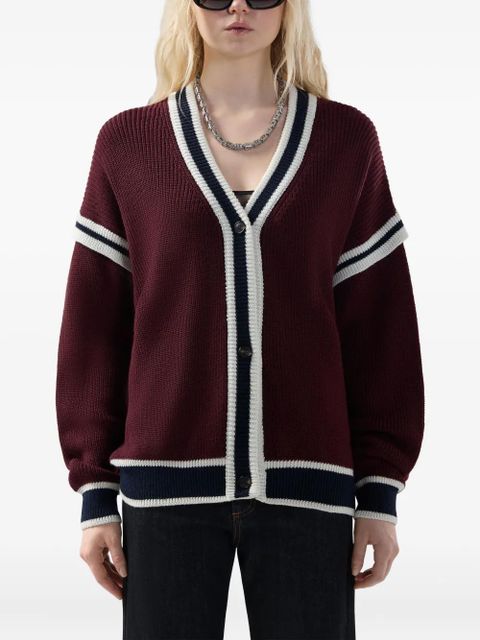GCDS striped button cardigan - Red - zdjęcie produktu nr 2