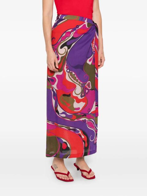 PUCCI abstract-print maxi skirt - Purple