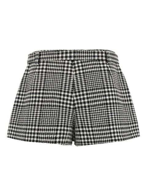 Self-Portrait houndstooth bouclé wool skort - Black