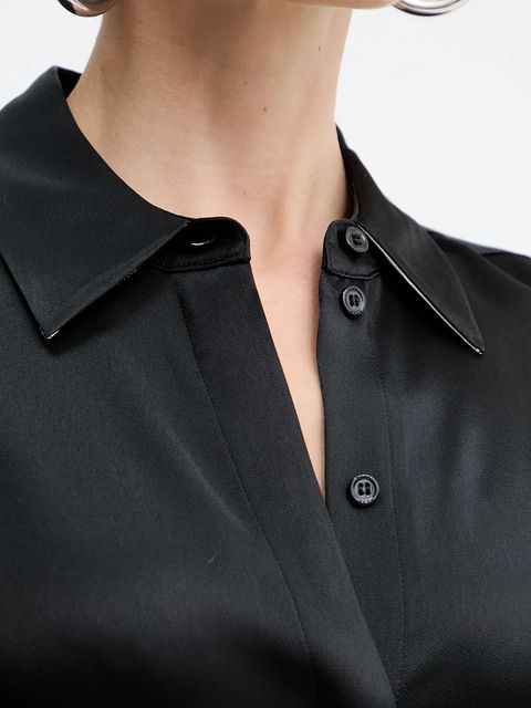 BOSS koszula damska kolor czarny regular z kołnierzykiem klasycznym 50542007