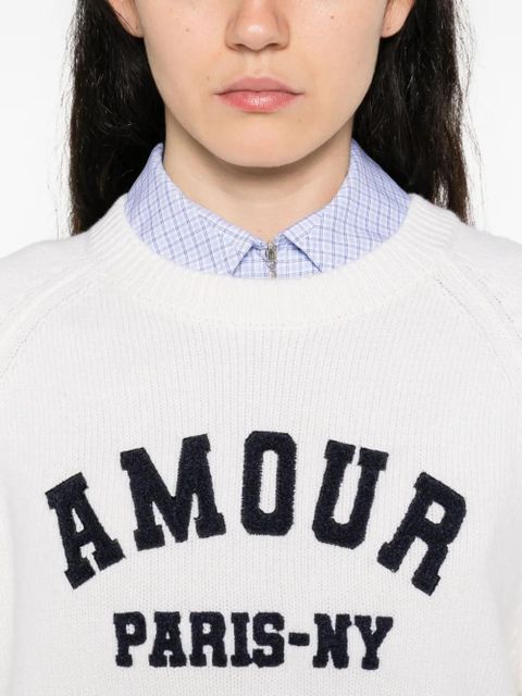 Maje Amour Paris-NY embroidered sweater - Neutrals - zdjęcie produktu nr 2