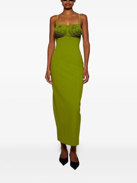 Jean Paul Gaultier rose-embellished midi dress - Green - zdjęcie produktu nr 2