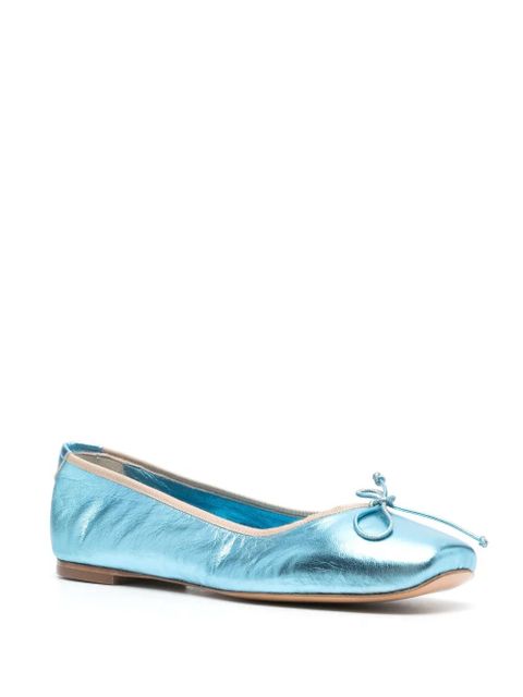 Casadei metallic leather ballerina shoes - Blue - zdjęcie produktu nr 2
