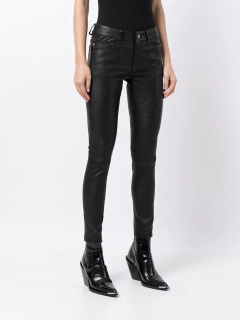 Zadig&Voltaire skinn lambskin trousers - Black