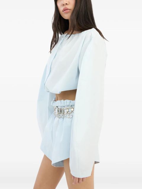 ROTATE BIRGER CHRISTENSEN tie strap long-sleeve blouse - Blue