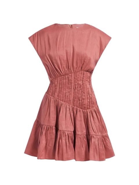 Aje Ecliptica gathered tiered dress - Pink