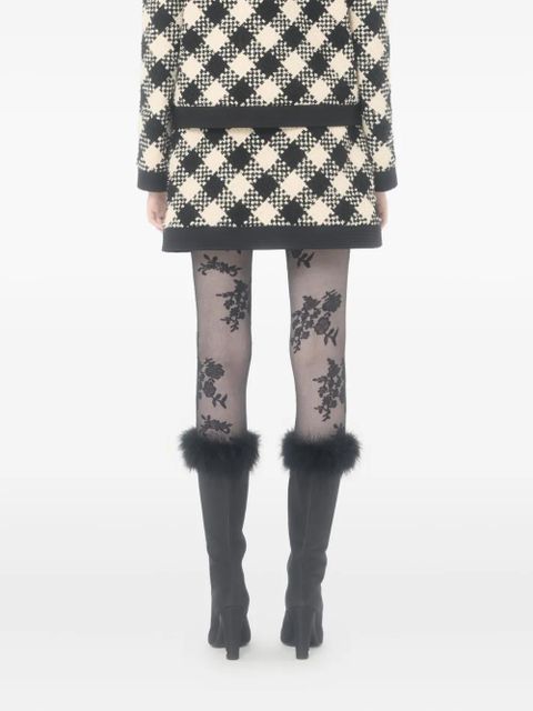 Valentino Garavani Damier tweed mini skirt - Black