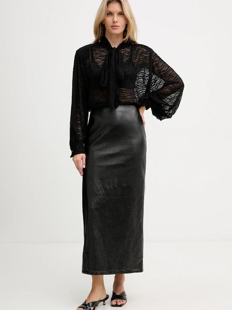 Haveone bluzka damska kolor czarny gładka CVS-P031