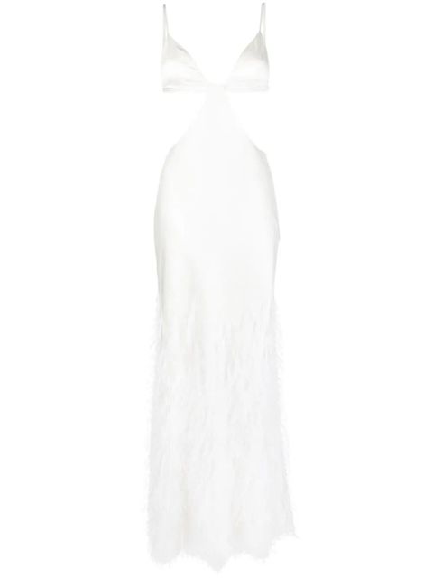 Cult Gaia Raisa feather-embellished gown - White - zdjęcie produktu nr 1