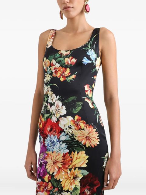 Dolce & Gabbana floral-print midi dress - Black